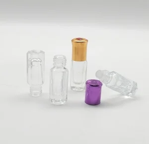 Professional Design High Quality Glass Smooth Roller Perfume Roll on Bottle Octagonal Shape with 3ml Capacity