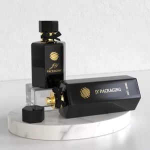 Pump Spray Octagonal Surface Perfume Glass Spray Bottle 50ml 100ml Black Perfume Bottle