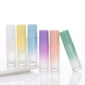 Pump Sprayer Perfume Bottle 5ml 10ml Empty Glass Essential Oil Bottles Cylinder Shape with Gradient Color Refillable for Blush