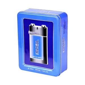 Rectangular Shape Gift Tin Box with Foam for Men’s Perfume Royal
