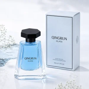 Recyclable Environmental New Design 30ml Clear Pyramidal Spray Glass Perfume Bottle with Pump Sprayer and Customized Box