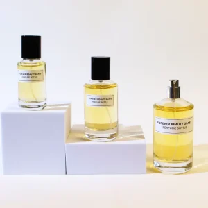 Recyclable Ready to Ship New Design Cylindrical Perfume Empty Bottle Perfumes Glass Clear Perfume Bottle With Black Cap