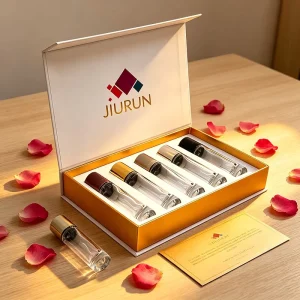 Recycled Folding Magnetic White Perfume Box Custom Logo Small Perfume Essential Oil Packaging Boxes