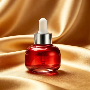 Red 20ml Round Glass Refillable Cosmetic Lotion Essential Oil Dropper Bottle for Hair Oil Skin Care Serum