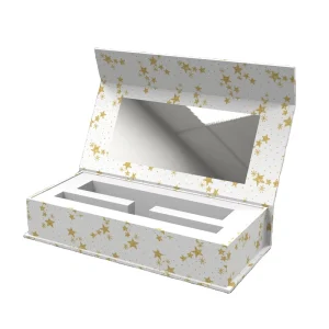 Red Brand Cosmetic Packaging Box With Custom Printing and Mirror Insert Luxury Beauty Gift Set for Promotion