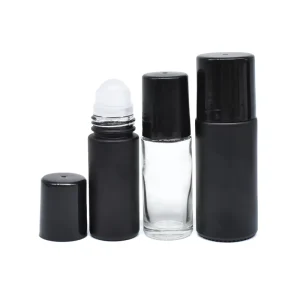 Refillable Clear Amber 30ml 50ml Glass Roll-On Deodorant Bottles with Plastic Caps for Homemade Natural Deodorant and Perfume
