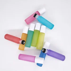 Refillable Empty Pastel Colorful Glass Roll on Bottle Travel Size Perfume Roller Bottles 10ml for Oil Packaging