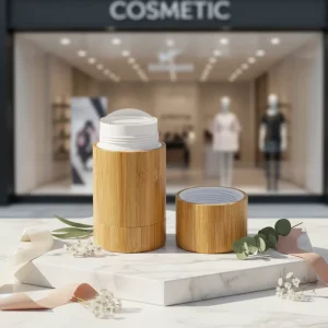 Refillable Solid Perfume Lip Balm Packaging 15g 30g Custom Eco Friendly Bamboo Deodorant Stick Container