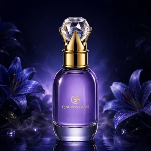 Reusable Glass Empty Perfume Bottle 100ml With Box Thick Bottom Custom Logo Round Perfume Bottle Empty with Luxury Cap
