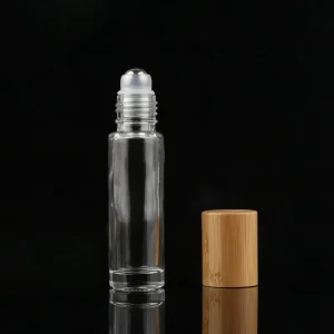 Roll on Glass Bottle Colorful Perfume Essential Oil Glass Roller Bottle Perfume Bottle with Bamboo Cap