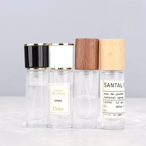 Round 10ml 15ml Glass Perfume Empty Bottle Packaging Atomizer Oil Perfume Bottle With Easy Crimp Neck Pump