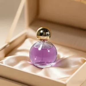 Round 30ml 50ml 100ml Glass Perfume Bottle for Ball Shape Spray with Black Ball Cap for Diffuser and Packaging