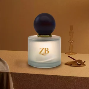 Round Colored Frosted Transparent Screen Printed Perfume Bottle with Wooden Lid 30ml 50ml 100ml Glass Spray Bottle