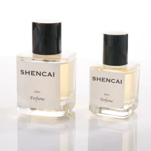 Round Square Crimp Mouth Glass Perfume Atomizer Bottle 30ml 50ml
