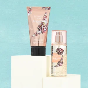Women’s Floral Perfume Body Spray and Lotion Gift Set, Long-Lasting Deodorizing Body Spray, SG0104 PINK