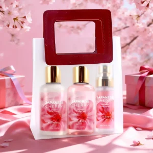 Sakura Cherry Blossom Scented Body Care Set Shower Gel Body Lotion Mist For Soft Hydrated Skin Daily Bath Relaxing OEM