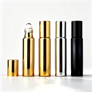 Sealed Roll On Luxury Gold Silver Black Essential Oil Eye Drop Bottle