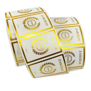 Self Adhesive Custom Printed Gold Foil Sticker Label