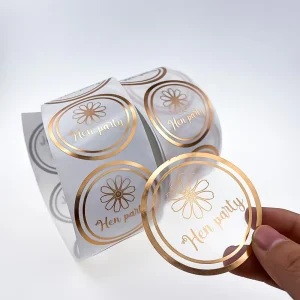 Self Adhesive Waterproof Vinyl Printing Custom Private Brand Rose Foil Essential Oil Perfume Skin Care Bottle Roll Label