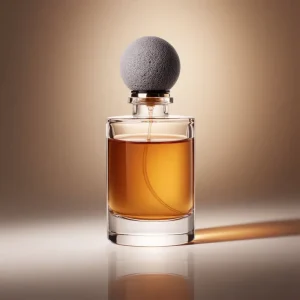 Simple Modern Style Empty 100ml Transparent Round Glass Perfume Bottle with Customized Ball Limestone Cap