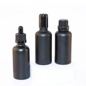 Skincare Black Essential Oil Bottle Serum Glass Dropper Bottle for Cosmetic Packaging Oem Roll on Perfume Bottle