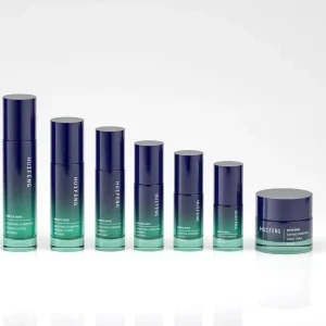 Skincare Packaging Glass Jar Green Clear Toner Essence Serum Lotion Cosmetic Glass Bottle With Pump Spray