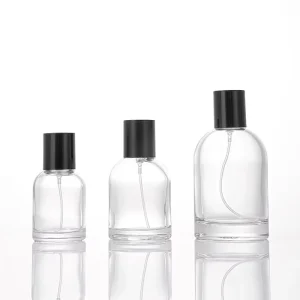 Slant Shoulder 50ml Perfume Bottle with Box 1.7oz Elegant and Durable Sturdy Thickened Glass Bottle for Aromatherapy