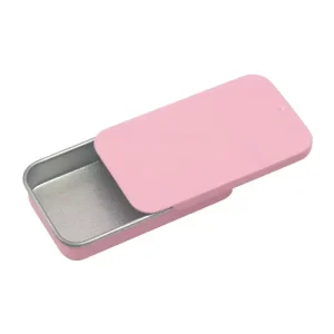Slide Top Rectangular Metal Tin Solid Perfume Case Custom Sliding Recyclable Tin Box