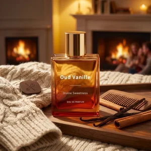 Soft Scent Neutral Oud Sweet Amber OEM Private Label Engravable Printable Glass Fragrance Mist Shiny Gold Cap Elegant Gif