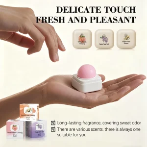 Solid Perfume Balm 8g Deodorant English Pear Freesia Fragrance with Coconut Oil Long Lasting Body Odor Cover