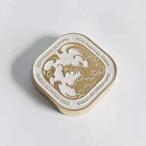 Solid Perfume Metal Box with Removable Magnetic Tray and Mirror for Blush and Other Cosmetic Packaging