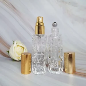 Special Design 14ml Clear Glass Bottle Essential Oil Roll on Bottle Perfume Spray Bottle