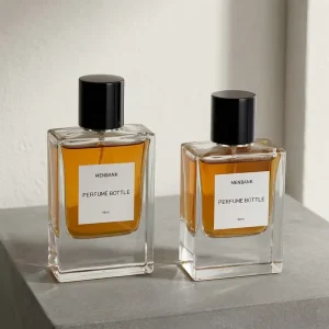 Square Glass Perfume Bottle Thick Base Multiple Sizes Clear Fragrance Packaging for Product Line Development