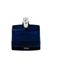 Square Men’s Clear Glass 50ml Empty Perfume Bottle with Hot Stamping Pump