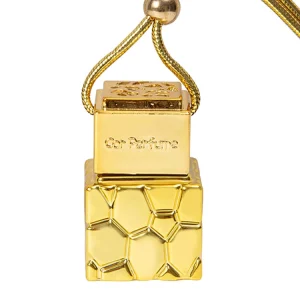 Square Shape Glod Glass Car Perfume Aromatherapy Bottles 10ml Perfume Empty Hanging Car Diffuser Bottle