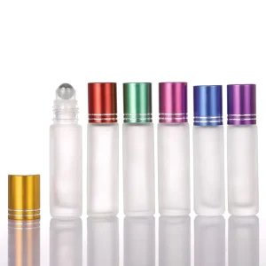 Stainless Steel Metal Cylinder Roller Bottle Multi-Coloured Perfume Aromatherapy 10ml Empty Essential Oil Roll on Bottle