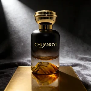 Stock Colored Glass Bottles Factory Custom Luxury Black Round 30ml 50ml Unique Design Volcano Bottom Perfume Bottle