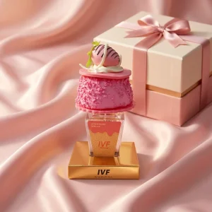 Strawberry Sundae Dessert Perfume Long Lasting Sweet Gourmand Fragrance Unique Cake Shaped Perfume for Women Gift