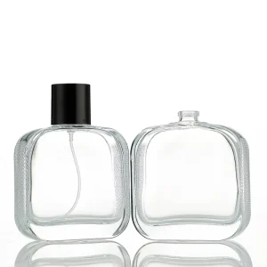 Super Deluxe Empty Glass Refill 100ml Perfume Bottle With Black Lid