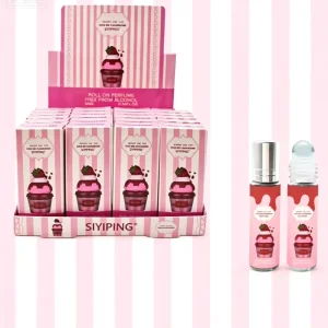 Sweet Strawberry Scent Roll on Perfume Cute Cupcake Packaging Portable Pocket Perfume for Girls Gift