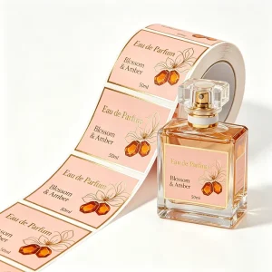 TEDDY Custom Waterproof UV Resistant Self Adhesive Transparent Vinyl Gold Stamping Eco Friendly Cosmetic Perfume Label