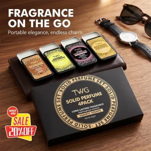 TWG Solid Perfume Set Variety Scents Delicate Portable Solid Perfume Balm for Women & Men Delicate Smooth Solid Perfume