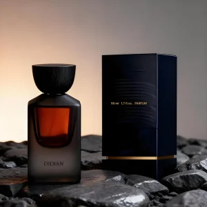 Thick Bottom 30ML 50ML 100ML Unique Rectangle Shape Empty Glass Packaging Frosted Black Dark Perfume Bottles with Box
