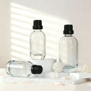 Thick Wall Clear Glass Essential Oil Bottles 10ml 30ml 50ml Refillable Empty Glass Bottles for Aromatherapy Skincare