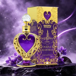 Tonfly Purple Heartbeat Perfume Oil Middle Eastern Style Retro Court Hollow Carved Bottle for Women Gift Cross border Foreign