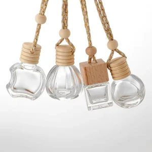 Transparent Car Perfume Pendant Aromatherapy Diffuser Empty Bottle
