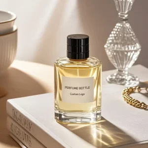 Transparent Glass 30ml 50ml Perfume & Eye Cream Bottle Square Shape Thick Base Snap Cap Cosmetic Product