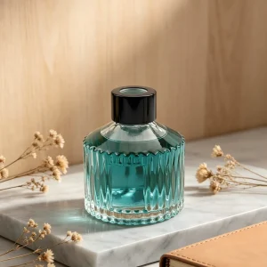 Transparent Vertical Stripe Screw-top 120ml Glass Scented Oil Vial Screen Printed No Fire Required Perfume Essential
