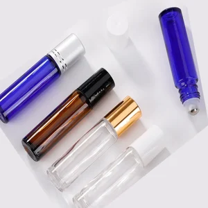 Travel Empty Custom 10ml Roll on Glass Perfume Bottle with Stainless Roller Ball