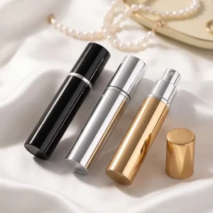 Travel Size Cylinder Perfume Spray Bottle Custom Refillable Atomizer Sprayer Pump Cosmetic Container Hot Stamping